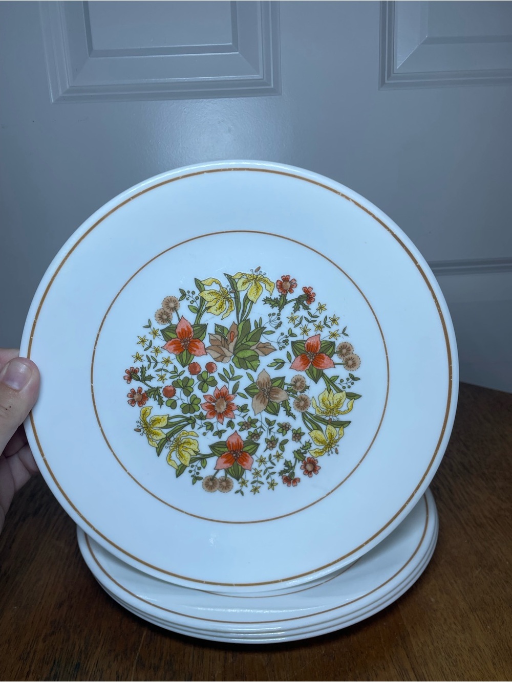 Vintage Corelle Indian Summer Floral Salad Plates Set of 4